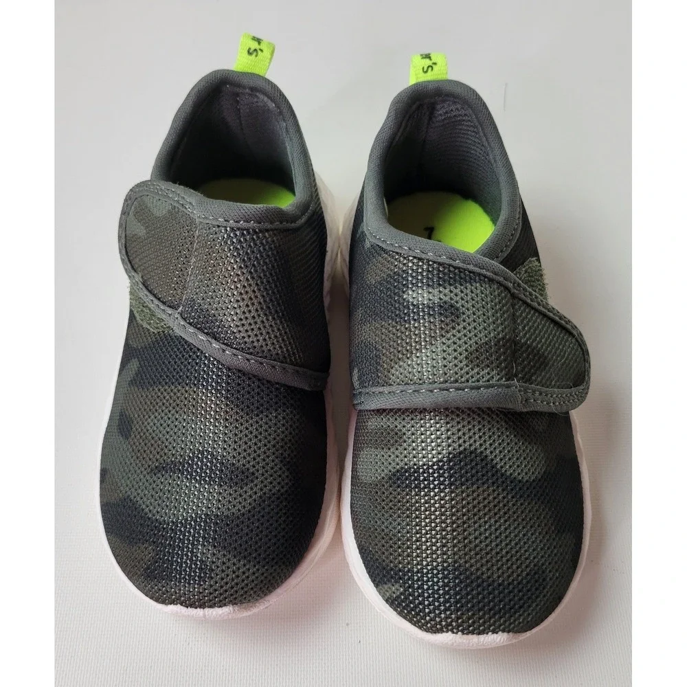 Carters Lorena Toddler Boys Camo‎ Mesh Sneakers Gray Green Size 7M CF21M08H